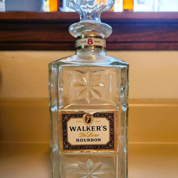 Hiram Walker Dining Vintage Walker Deluxe Bourbon Liquor Decanter